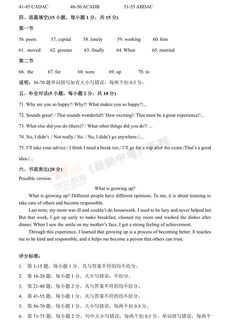 [一模]2026年许昌市中招一模试卷(7科全)试卷、听力及参考答案 第32张