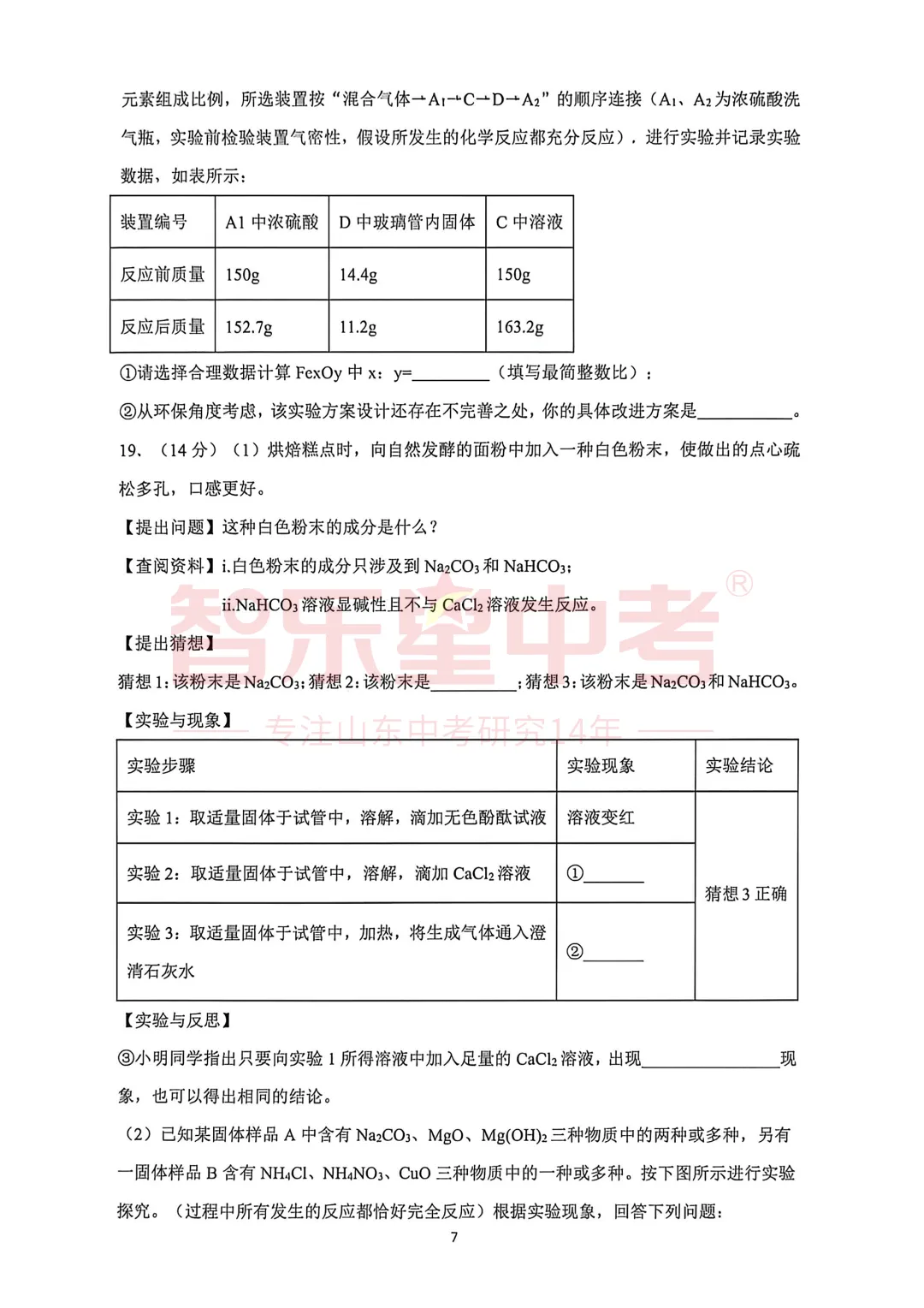 2026年济南市章丘区初中学业水平考试模拟试题一(化学) 第9张