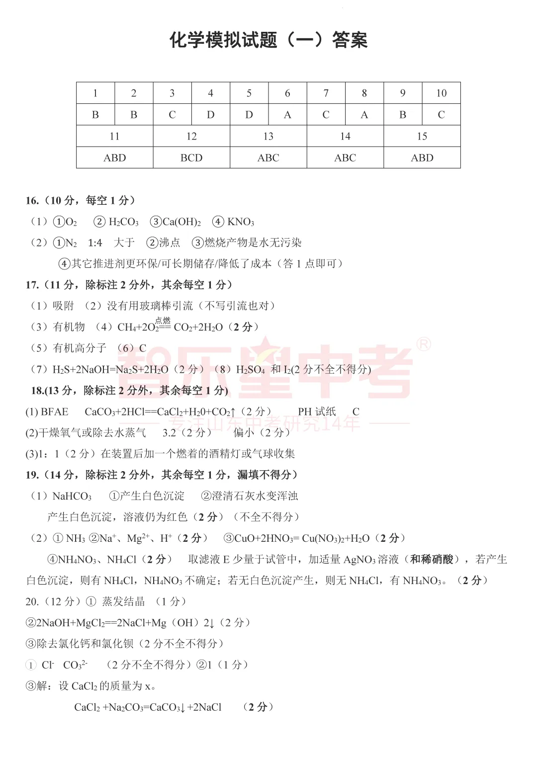 2026年济南市章丘区初中学业水平考试模拟试题一(化学) 第11张