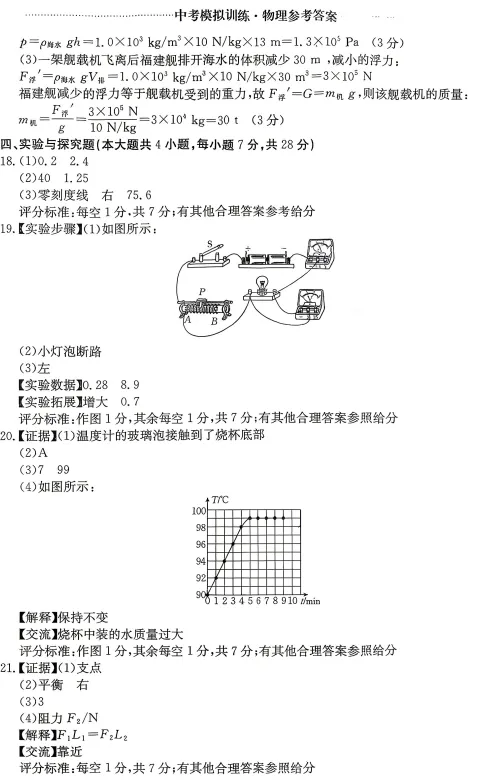 2026中考物理试卷金太阳二 第8张