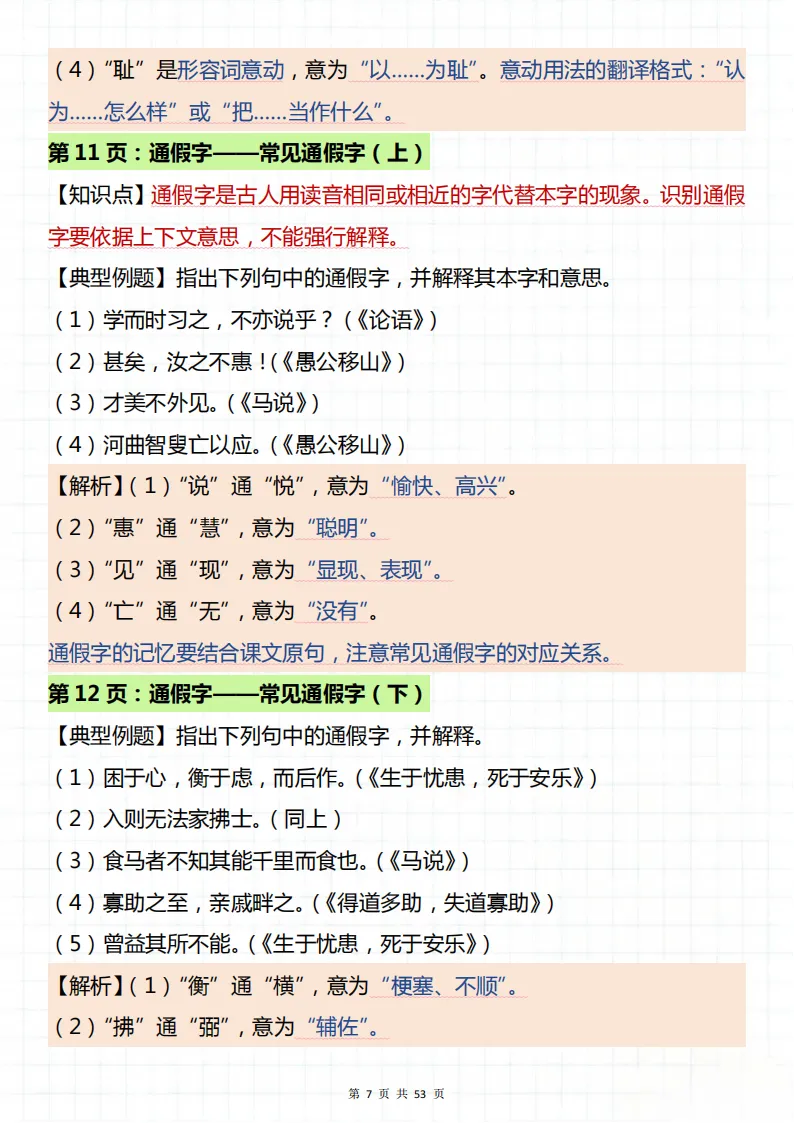 中考文言文知识点总结!看完你就厉害了! 第6张