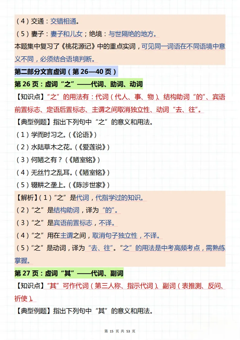 中考文言文知识点总结!看完你就厉害了! 第14张