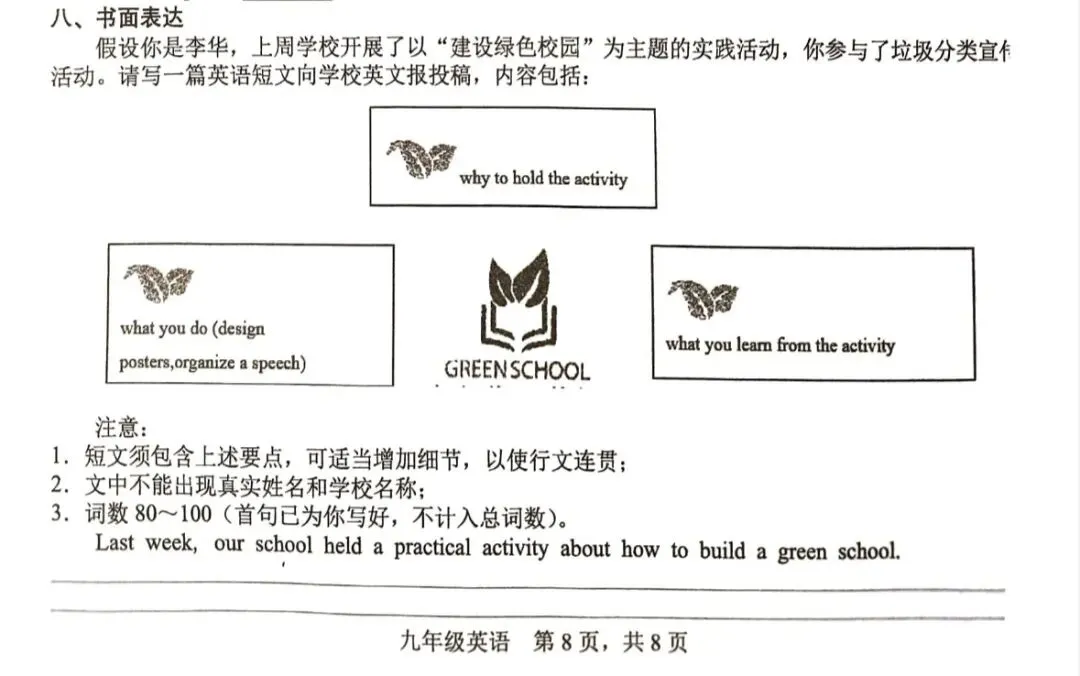 快中考了,我是怎么一步步带初三学生发现自己英语作文“跑题”的 第1张