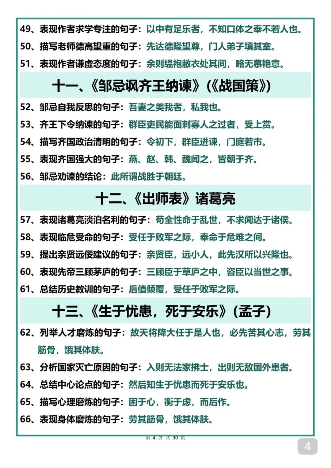 中考考了13次以上的60篇文言文 第4张
