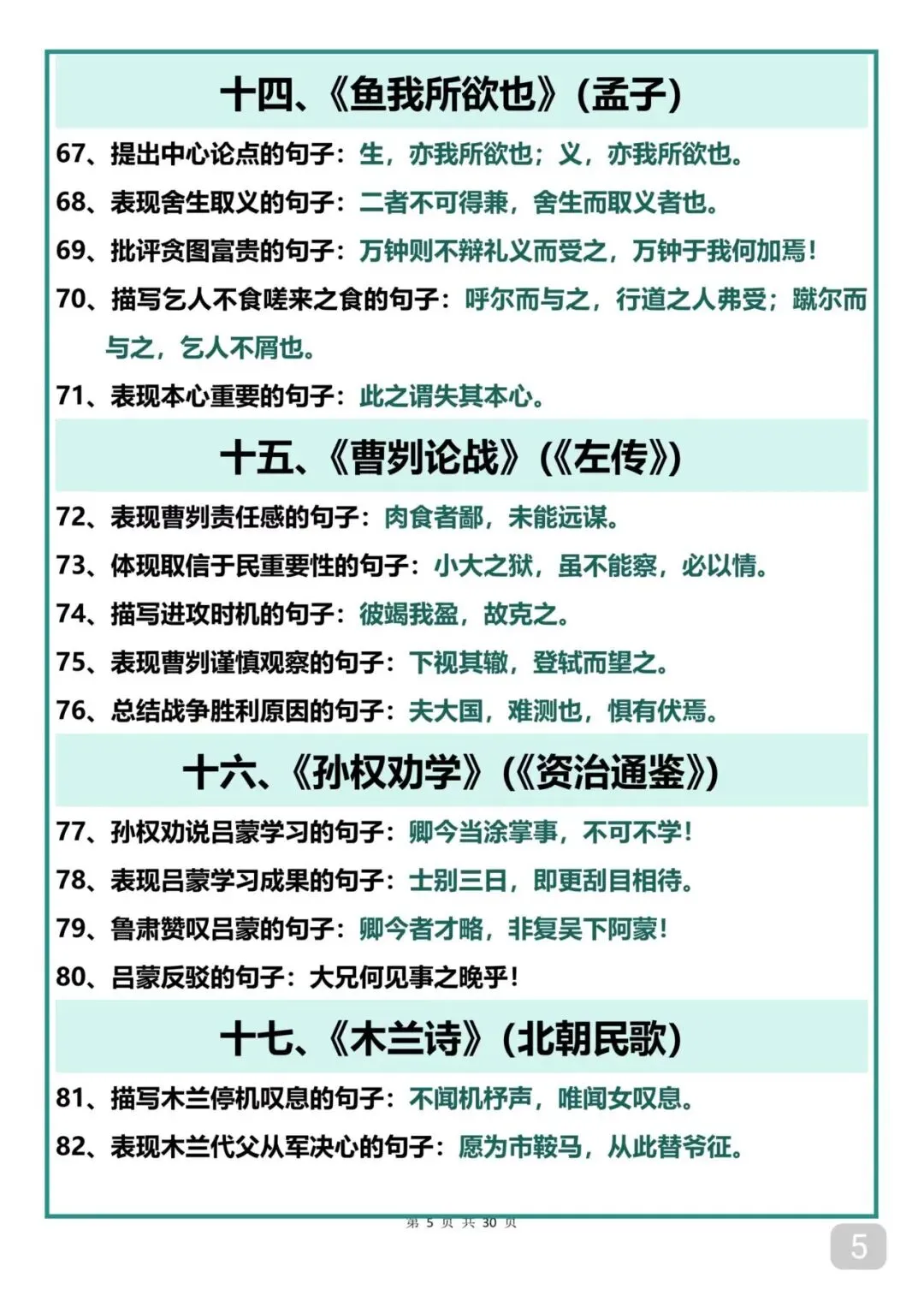 中考考了13次以上的60篇文言文 第5张