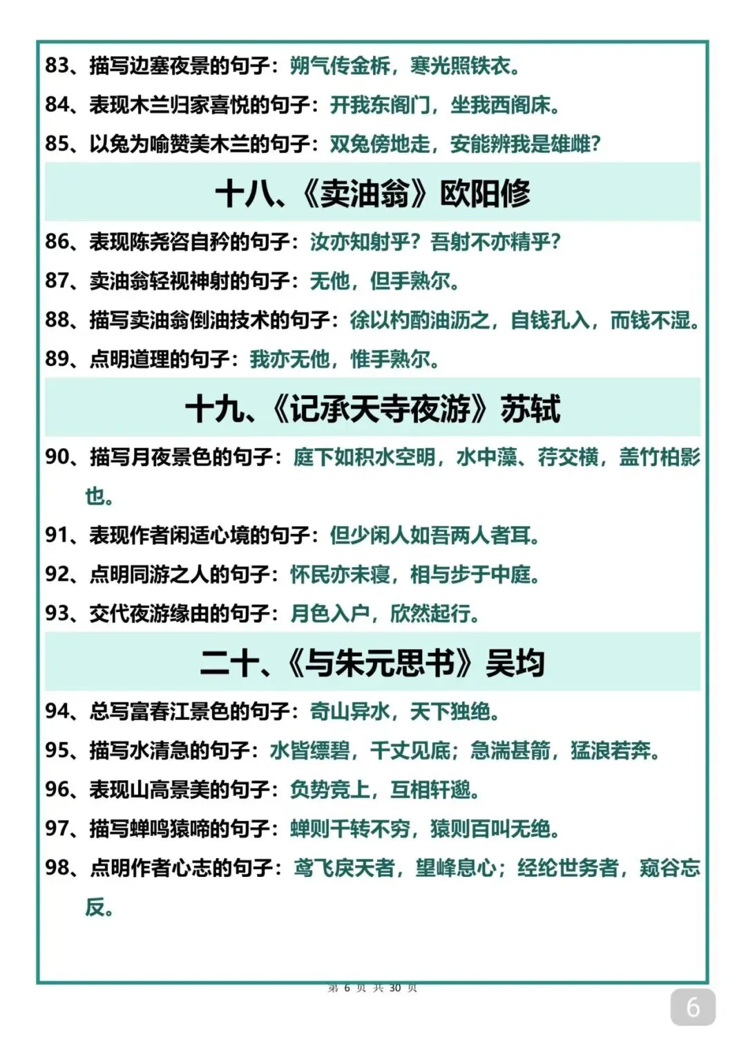 中考考了13次以上的60篇文言文 第6张
