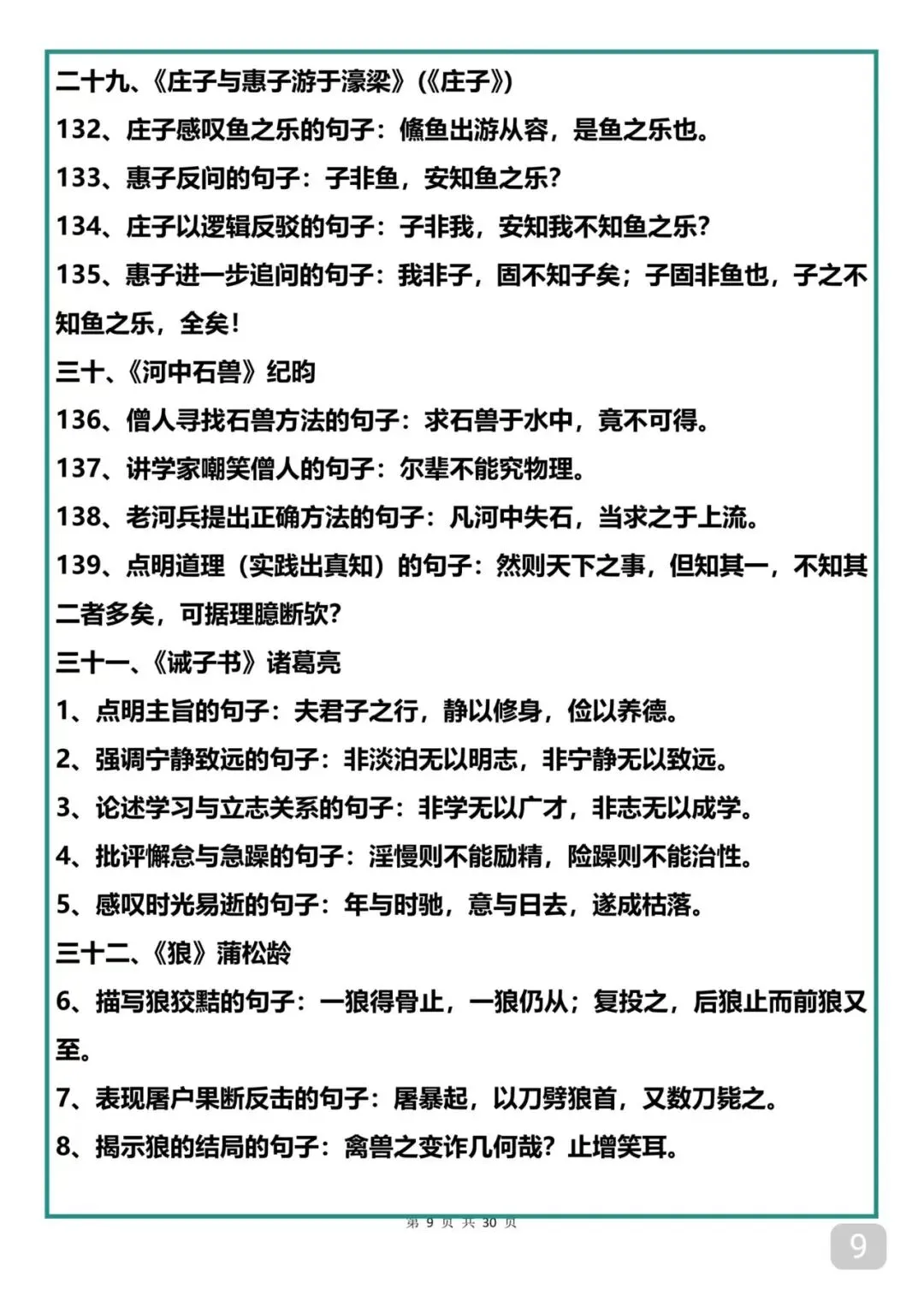 中考考了13次以上的60篇文言文 第9张