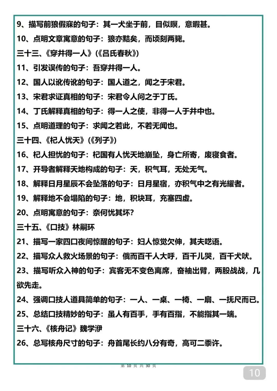 中考考了13次以上的60篇文言文 第10张