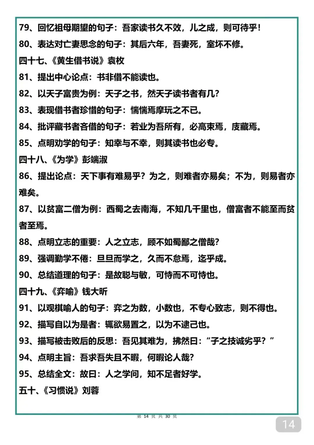 中考考了13次以上的60篇文言文 第14张
