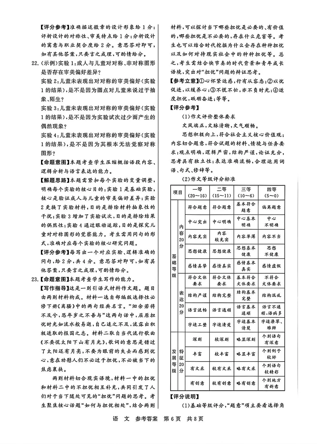 高三语文模考试卷 第27张