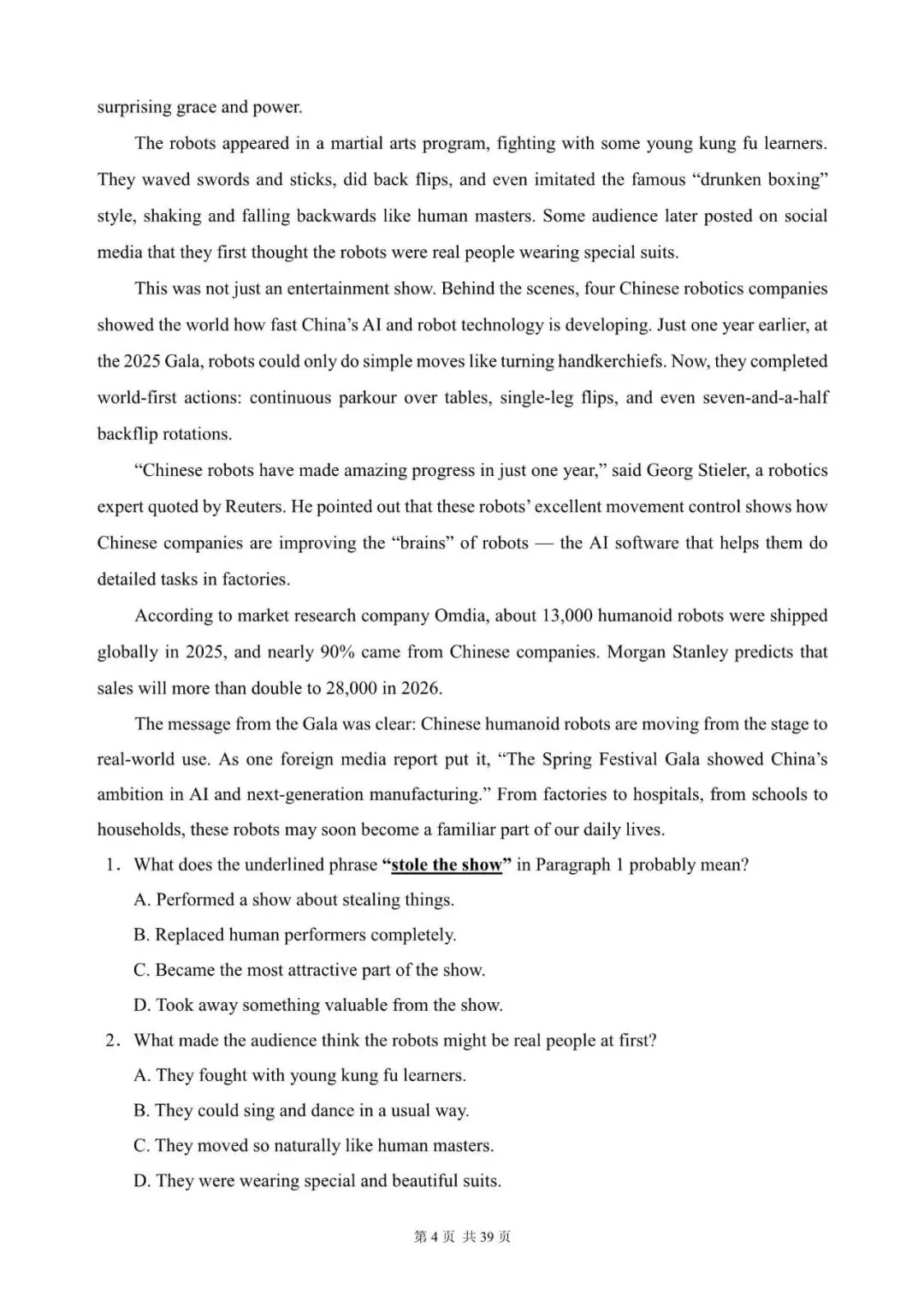 中考英语总复习:阅读理解300篇(222~240)(含答案解析,文末领取word完整版) 第4张 中考英语总复习:阅读理解300篇(222~240)(含答案解析,文末领取word完整版) 第4张