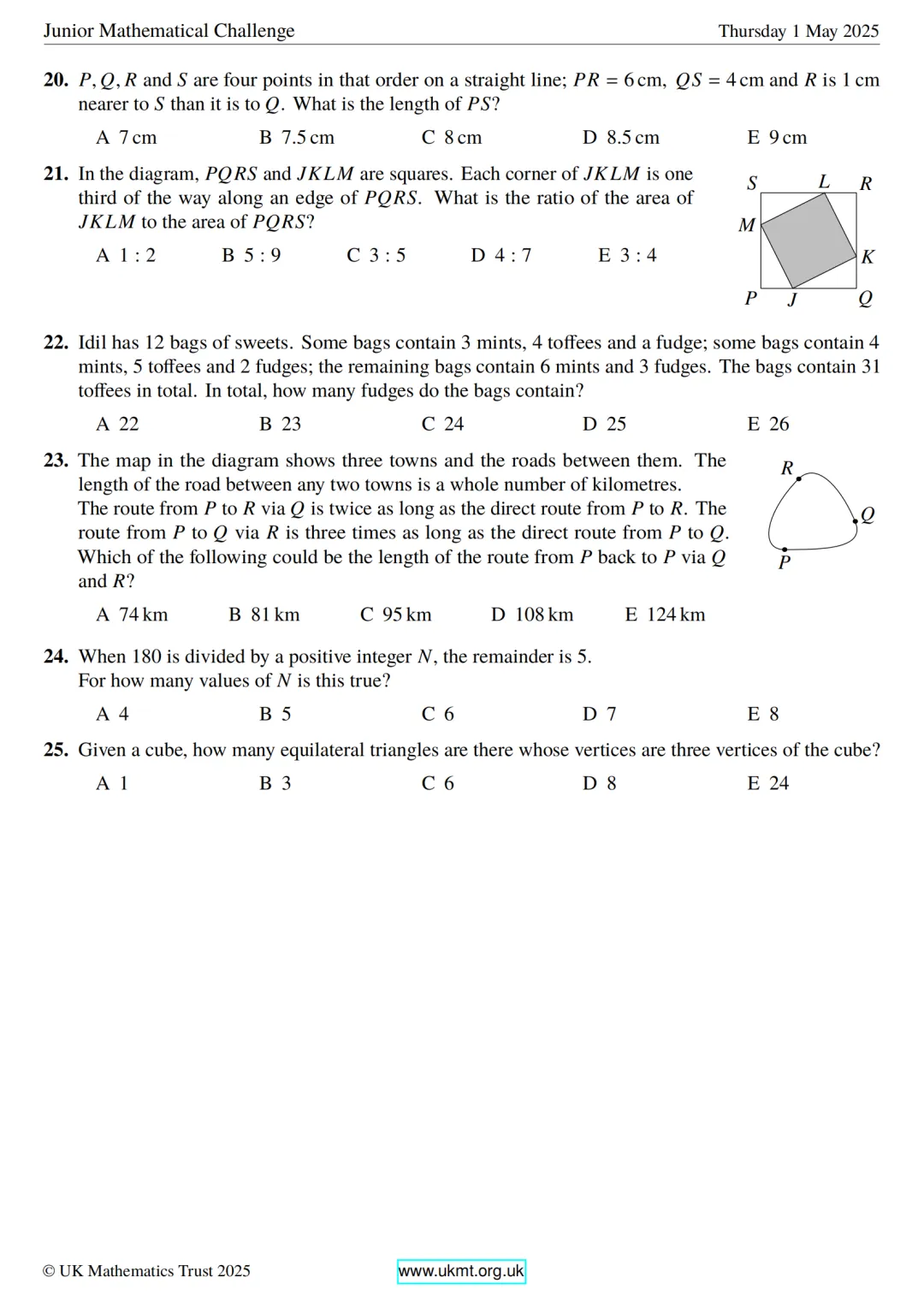 JMC英国数学竞赛真题(2007~2025年)分享 第4张
