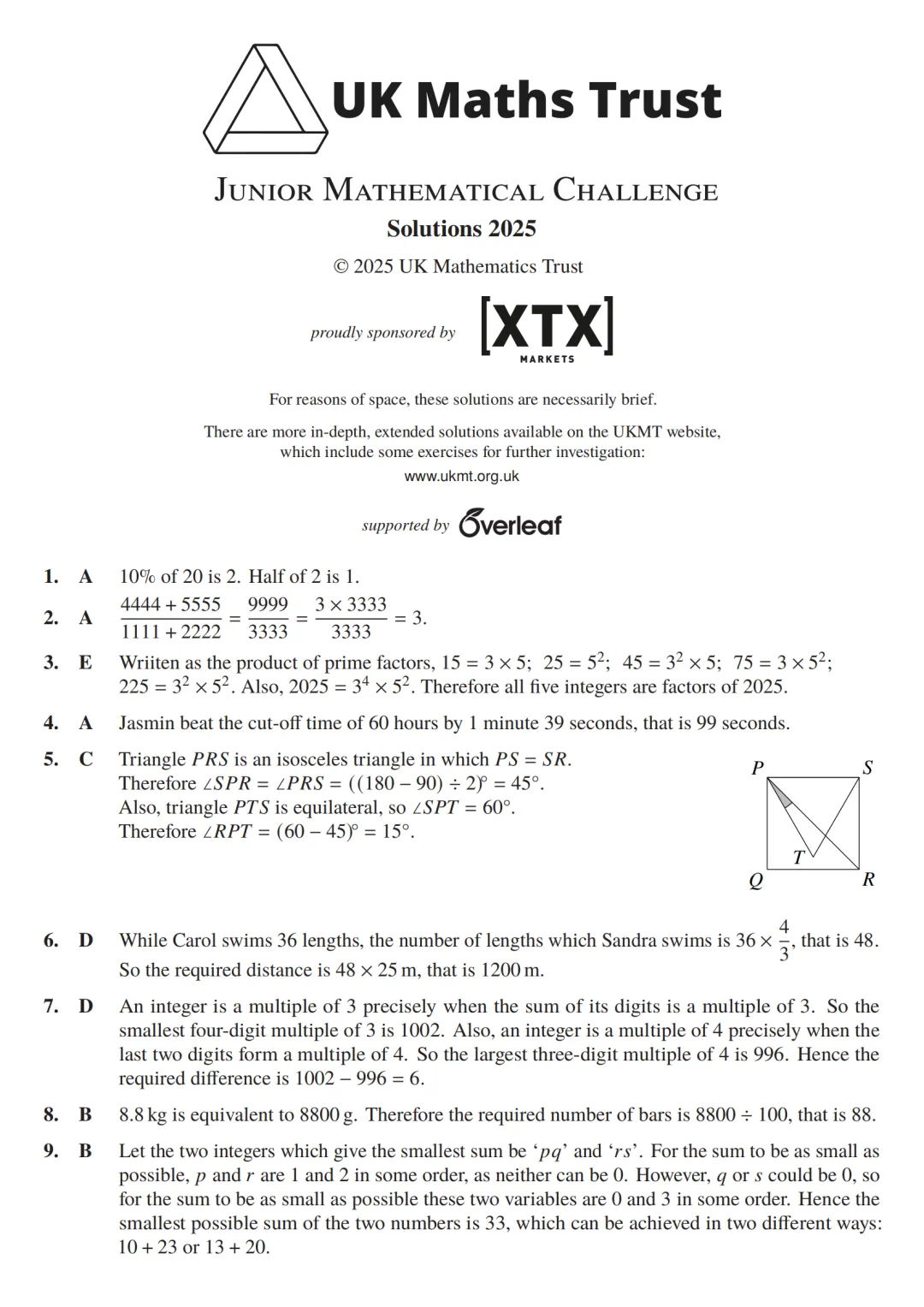 JMC英国数学竞赛真题(2007~2025年)分享 第5张