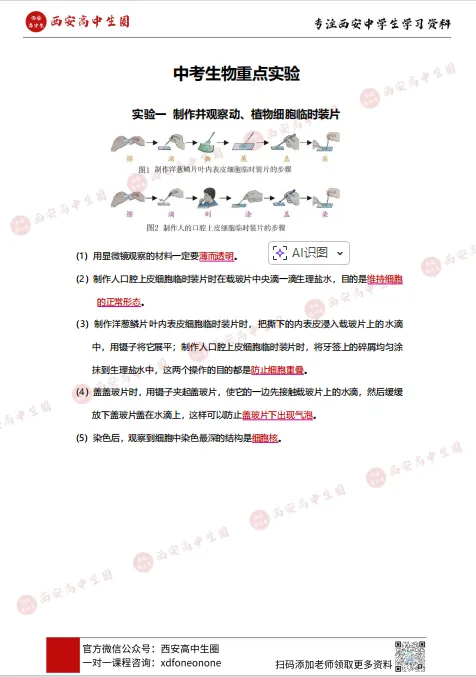 2026年陕西中考生物实验操作试题 第3张