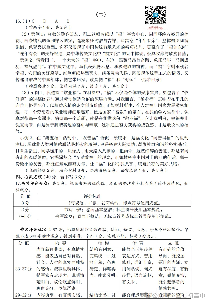 2026.4太原中考一模全科试卷含答案(可下载) 第30张