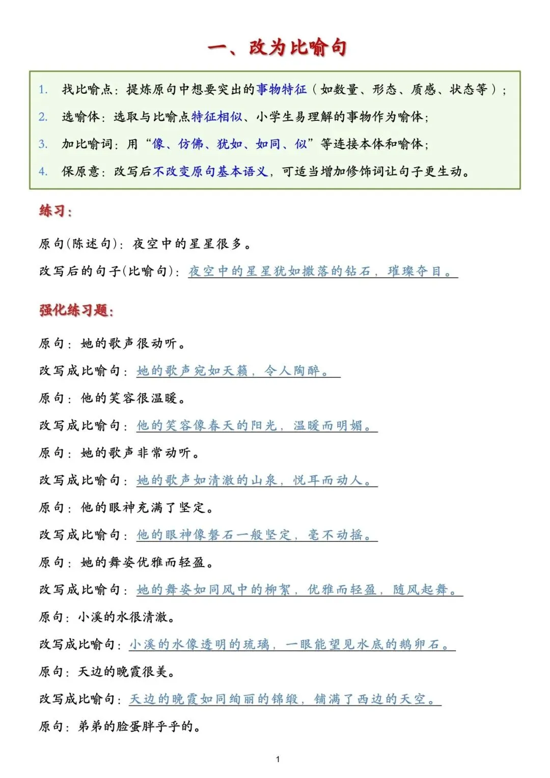 【句子专项】小学语文16类常考句子真题专项训练(讲解+练习+答案) 第3张