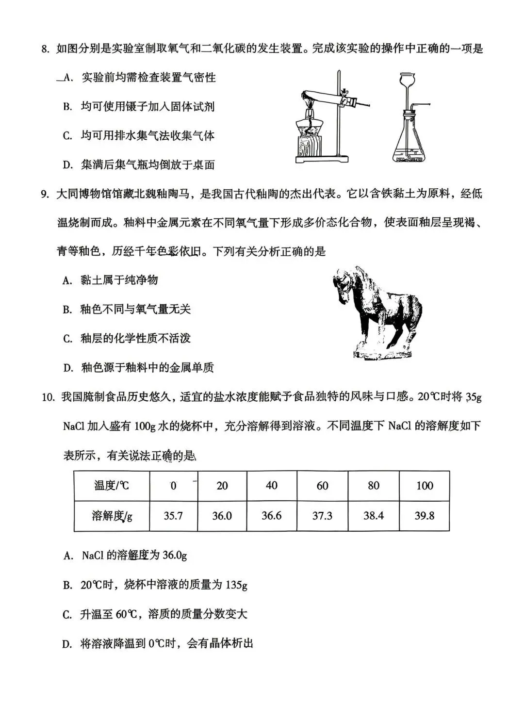 2026年初中学业水平模拟考试理综试卷+答案 第3张