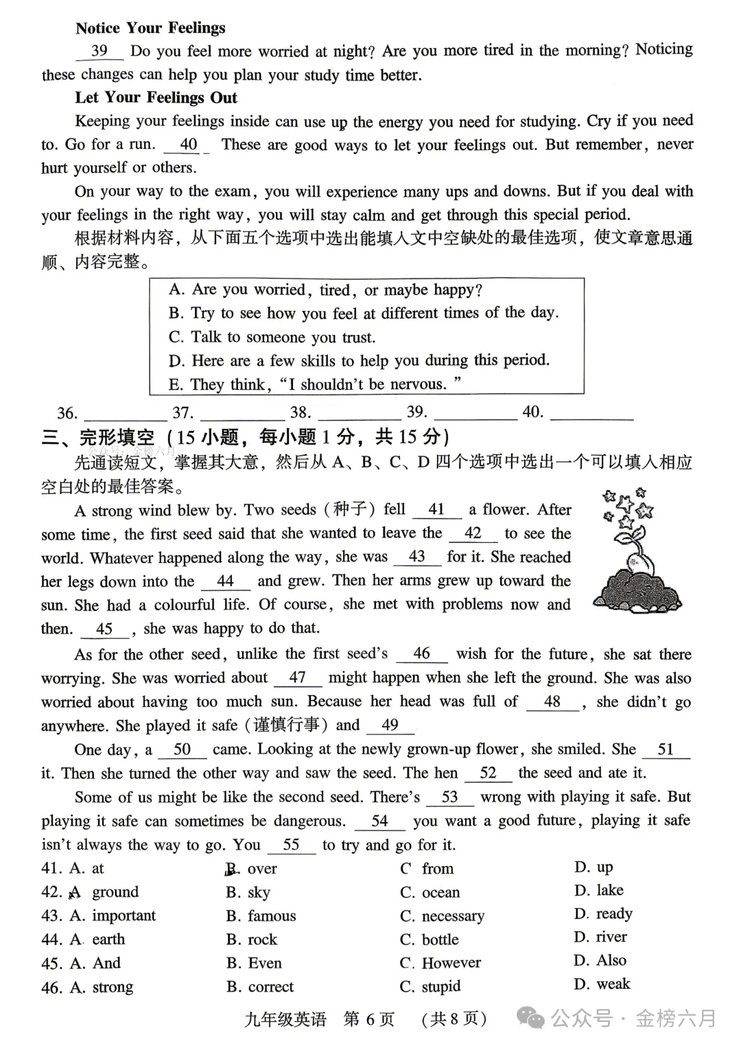2026年许昌市中考一模(7科全)试卷、听力及答案 第25张