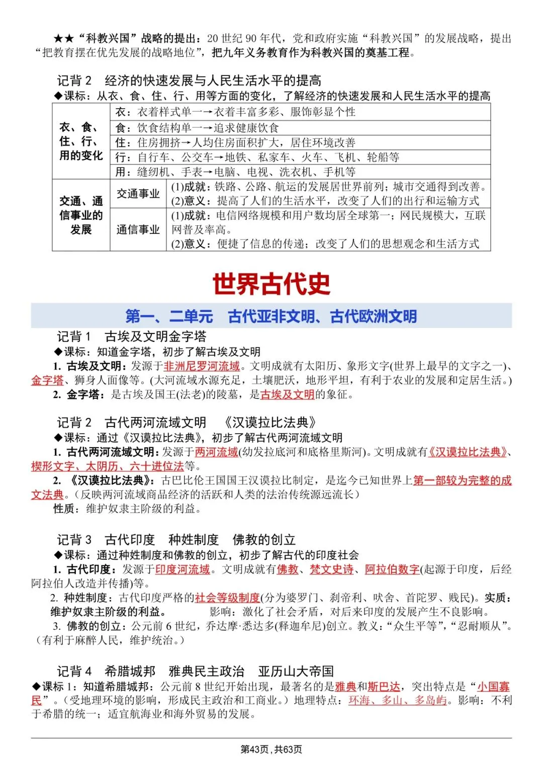 中考历史|全六册超全提纲|背完直接冲满分 第43张