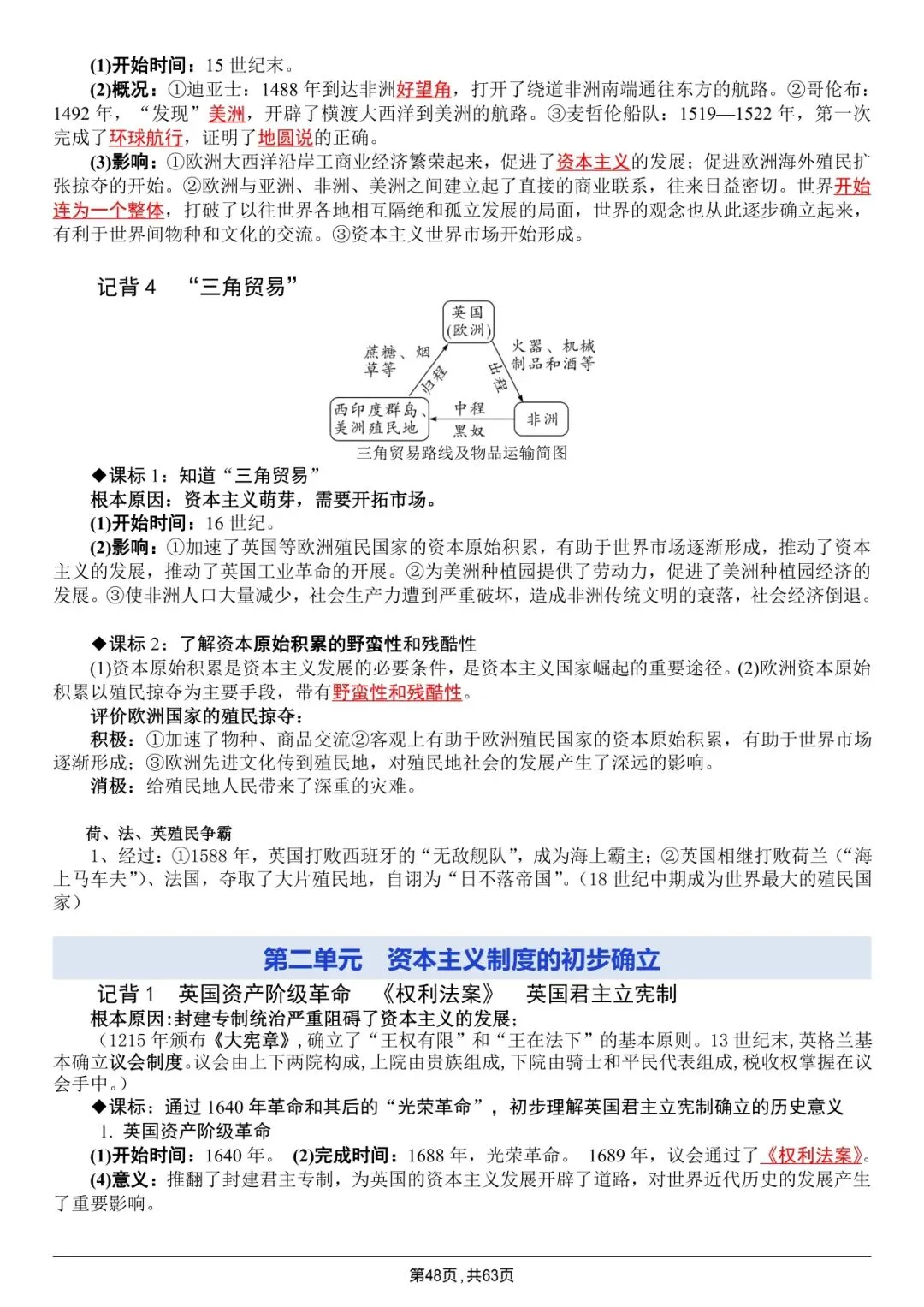 中考历史|全六册超全提纲|背完直接冲满分 第48张