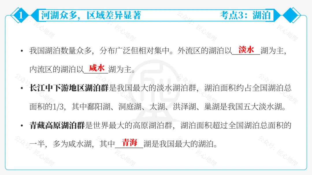 新教材 | 中考一轮复习·中国的河流与湖泊(课件+导学单+练习题) 第40张