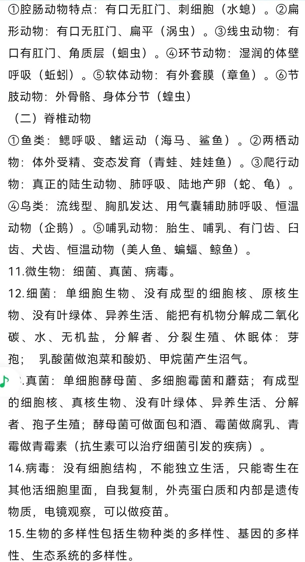 复习提纲:中考生物复习提纲|复习资料 第4张