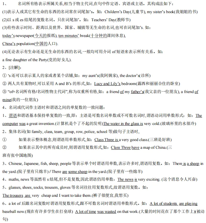 中考英语语法必考知识点总结 第4张
