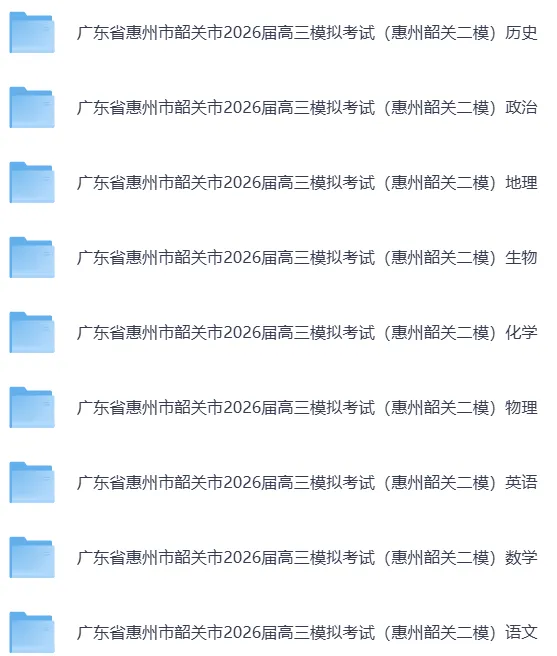 【惠州二模】广东省惠州市2026届高三模拟考试【全科】试卷和参考答案汇总(可下载PDF)实时更新中 第15张