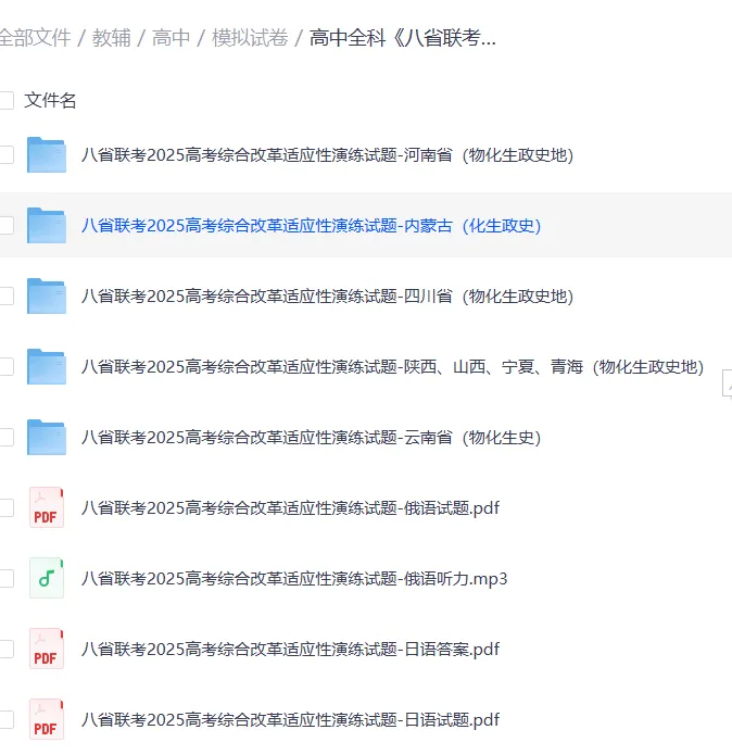 【高中全科】八省联考全套模拟真题综合改革适应性演练试题 第1张