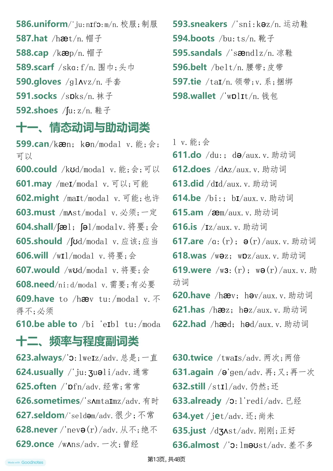 用分类速记,搞定中考英语1730核心词 第13张