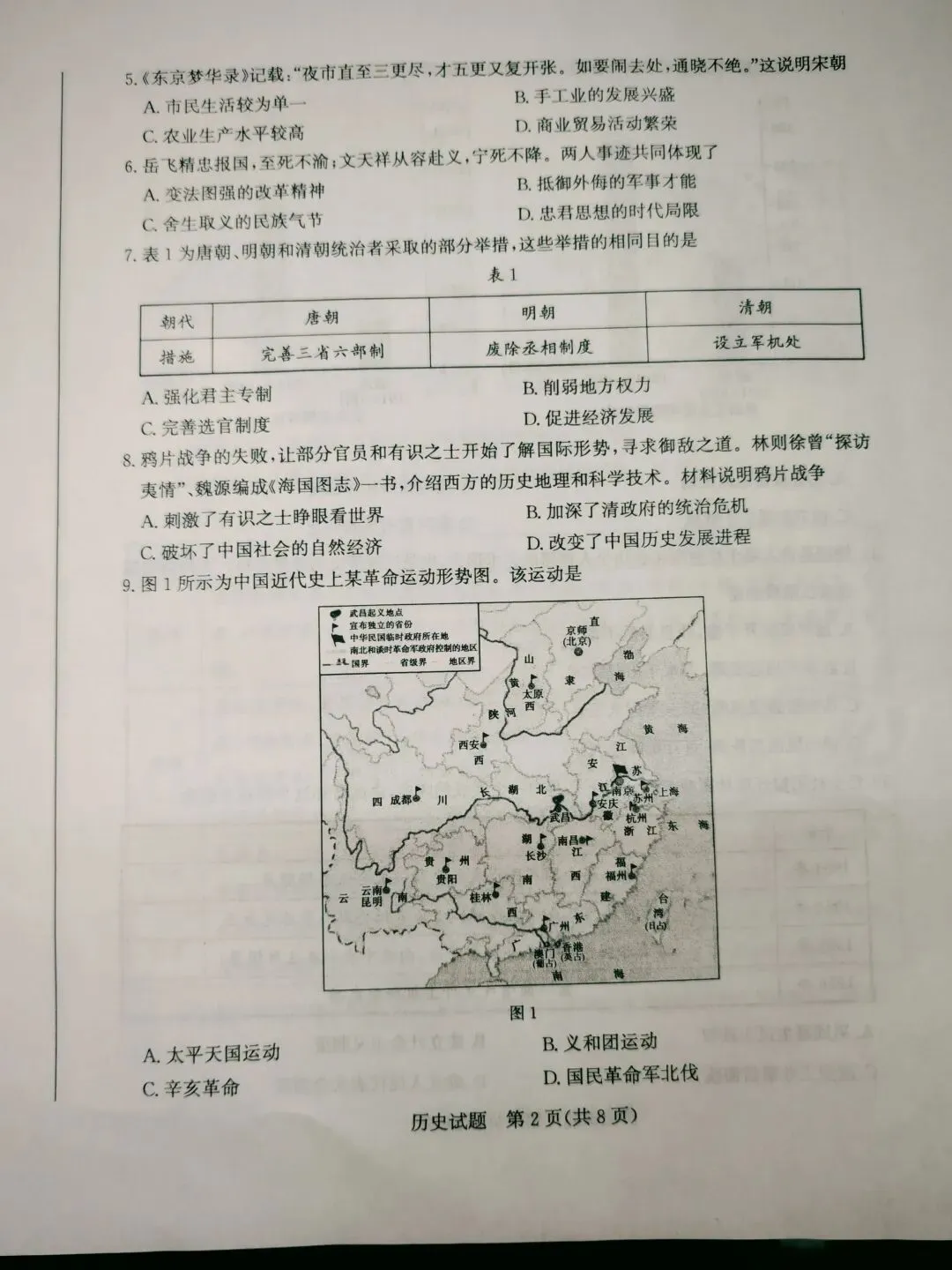 2026年初中学业水平模拟考试历史试题 第2张