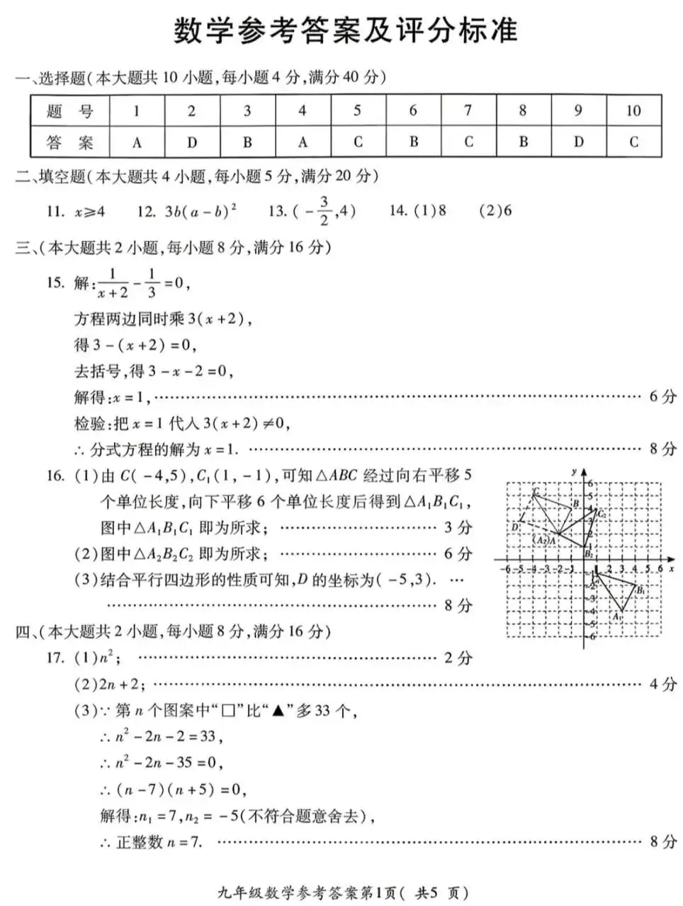 中考二模数学练习 第7张