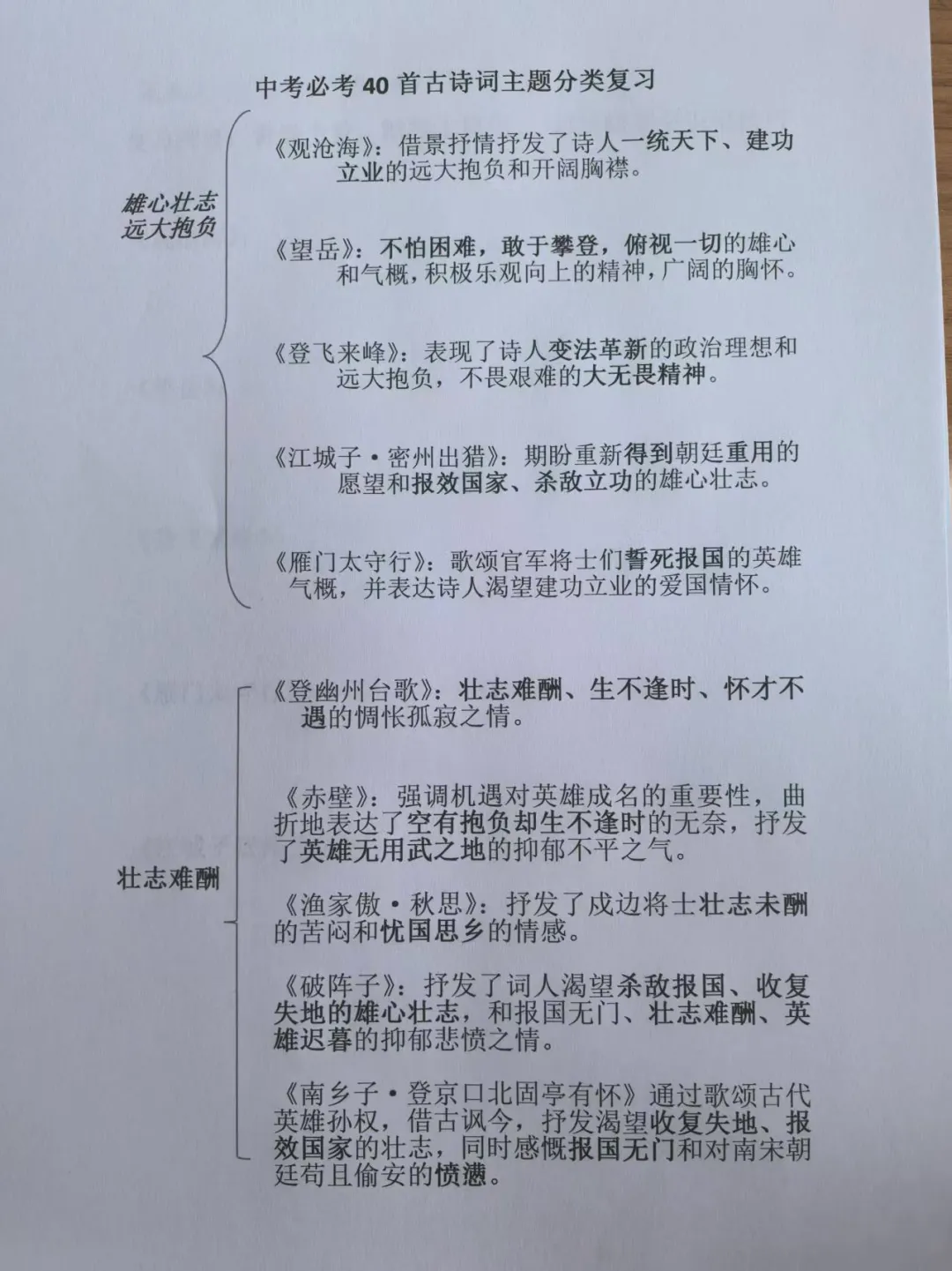 高效复习中考必考40首古诗词 第3张
