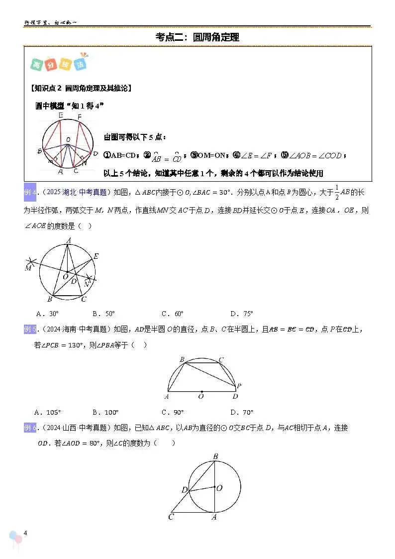 2026中考数学提高专题复习——圆 第4张