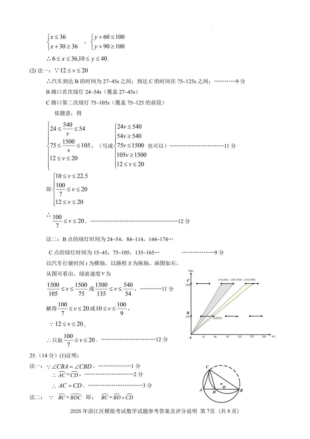 【初三】2026届洛江区初中毕业班模拟考试数学试题及参考答案 第14张
