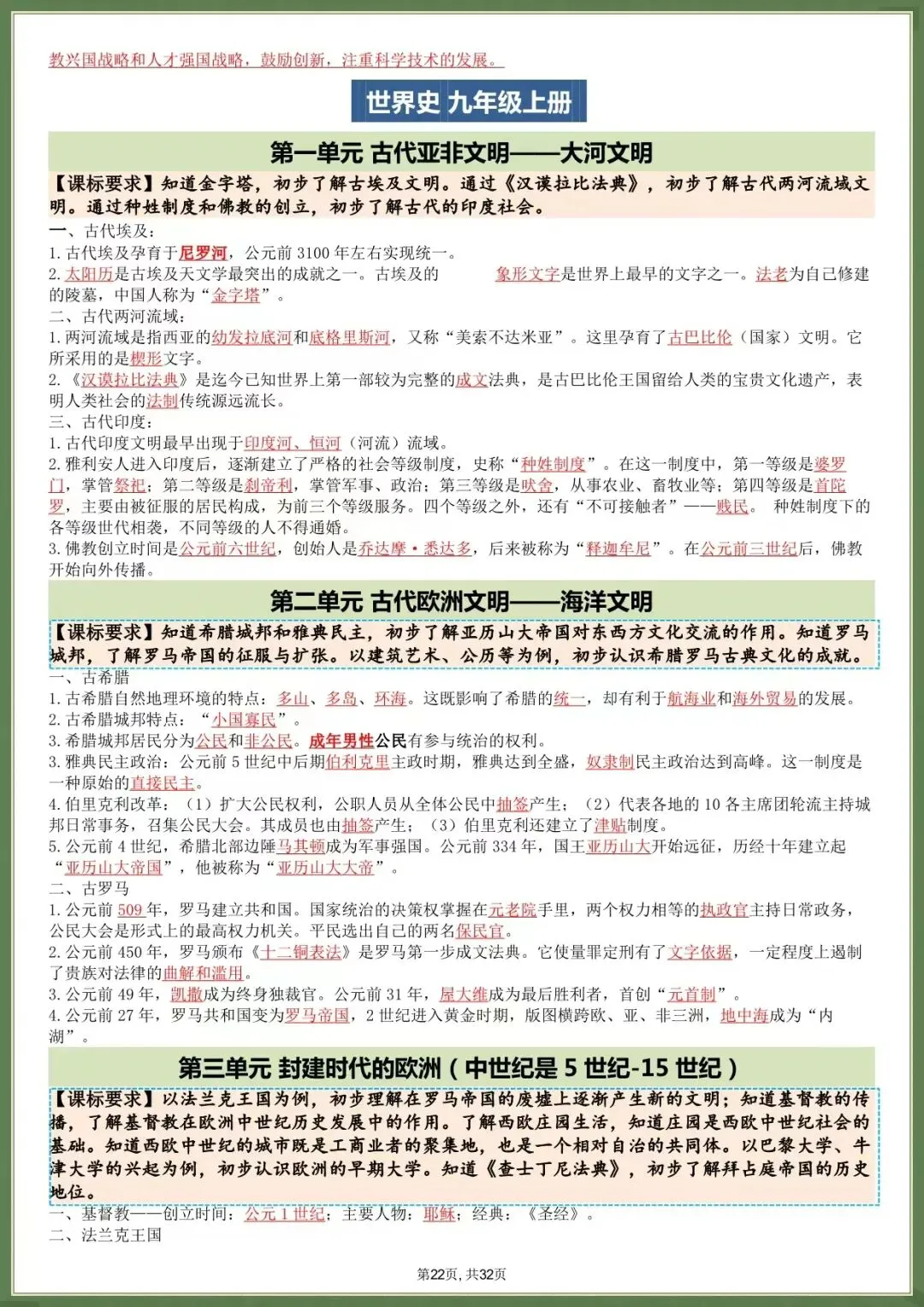 高效复习・2026中考历史总复习提纲(电子版可打印) 第9张
