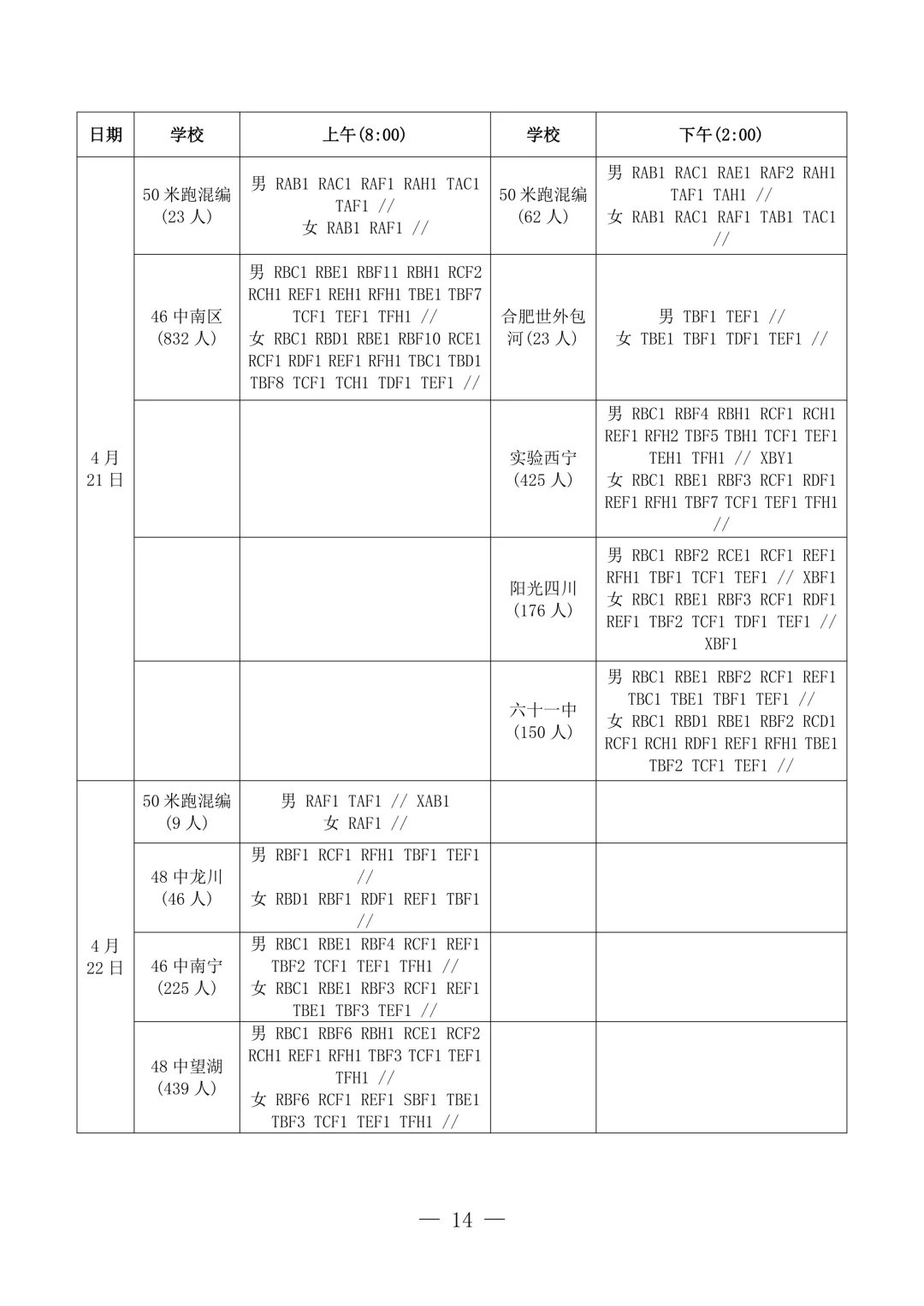 2026年合肥市中考体育考点安排 第6张