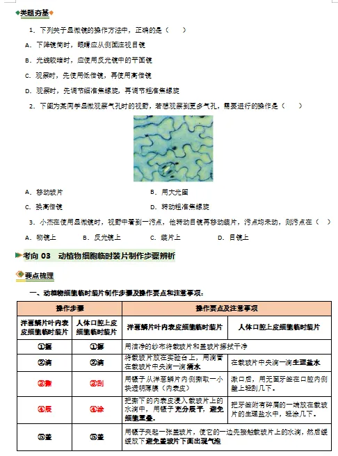 2026年中考(会考)生物二轮复习重难点专练,打印一份给孩子,考试轻松突破90分! 第9张