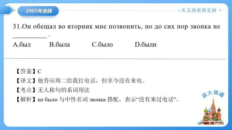 真题课件系列2005(1)年语法选择题解析 第1张