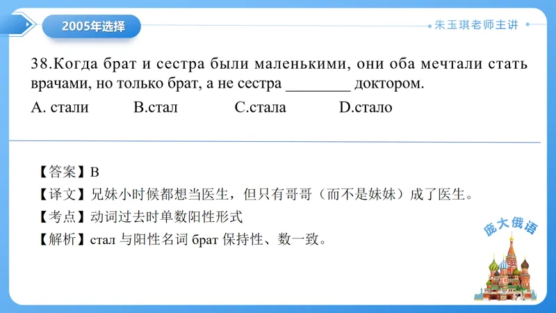 真题课件系列2005(1)年语法选择题解析 第8张