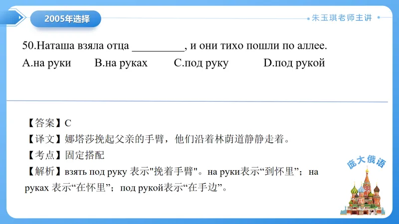 真题课件系列2005(1)年语法选择题解析 第20张