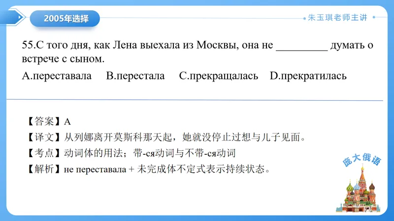 真题课件系列2005(1)年语法选择题解析 第25张