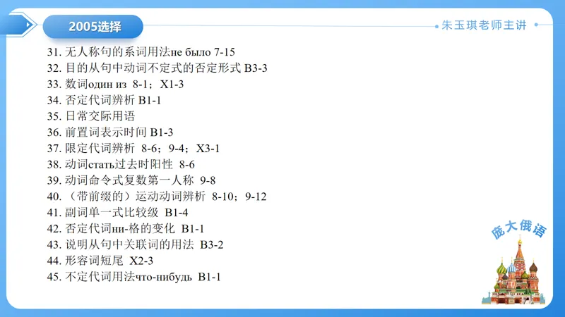 真题课件系列2005(1)年语法选择题解析 第31张
