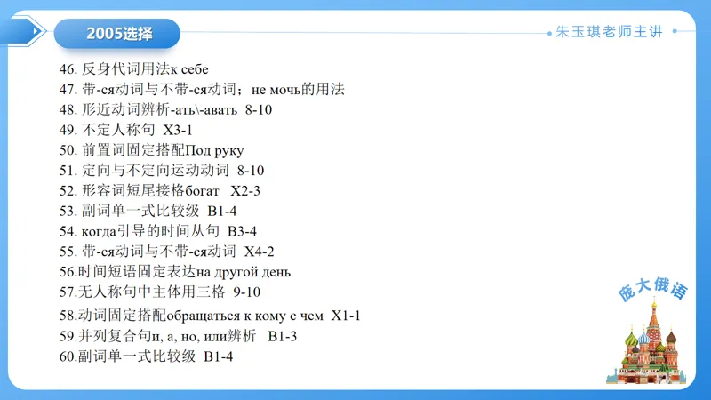 真题课件系列2005(1)年语法选择题解析 第32张