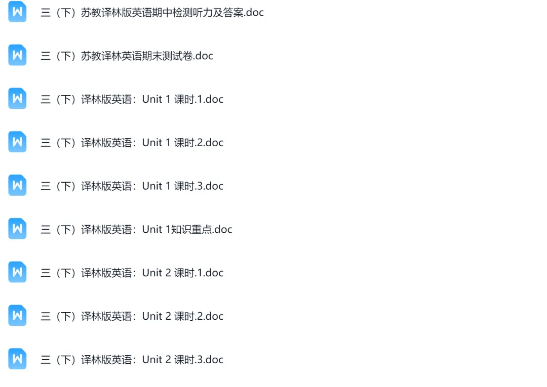 【英语】三下译林版资料汇总-学案+试卷+习题+知识清单 第1张