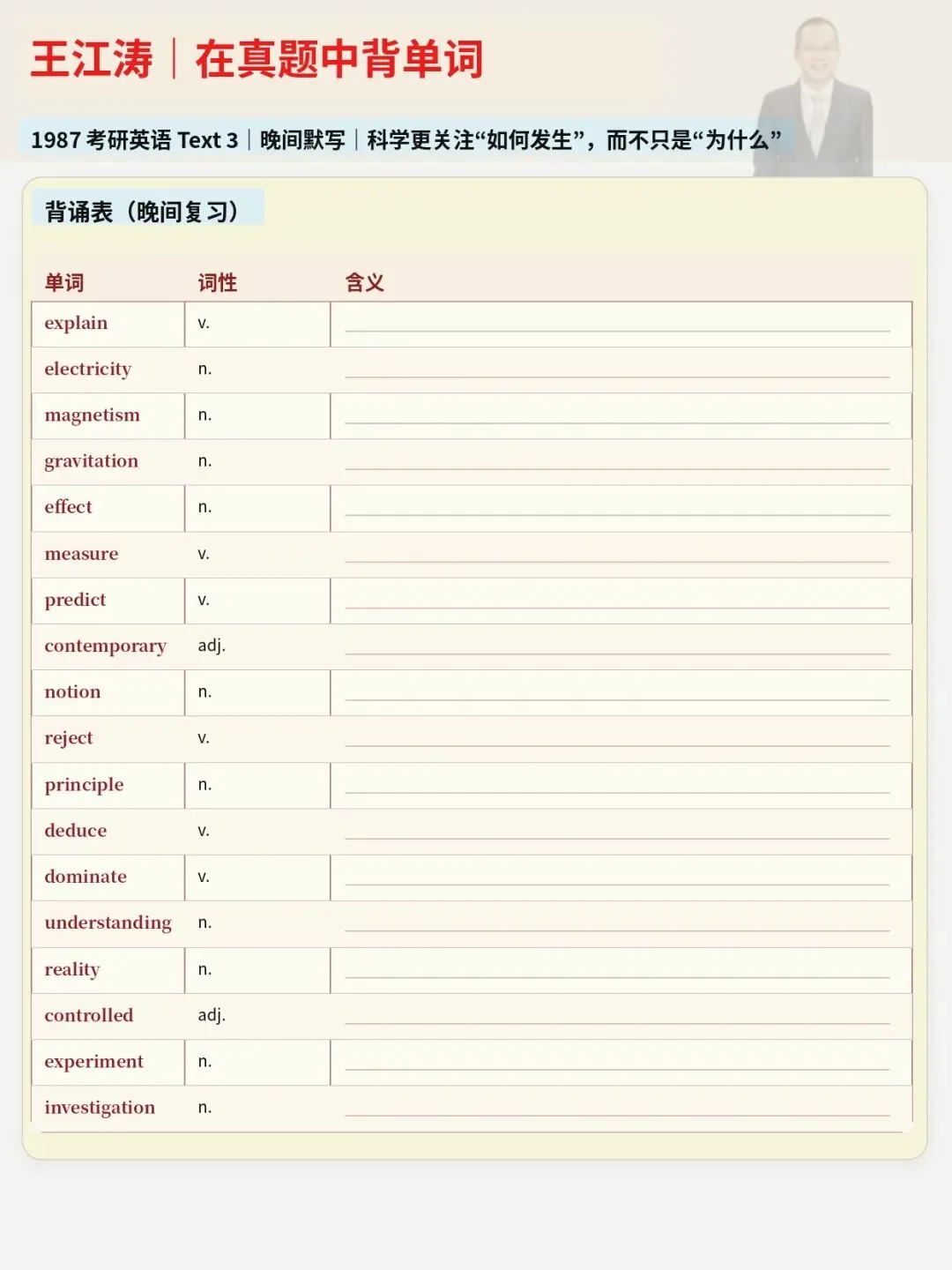 王江涛老师喊你在真题中背单词啦! 第4张