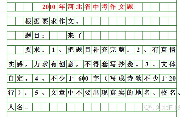 收藏!河北中考近20年语文作文题目汇总 第10张