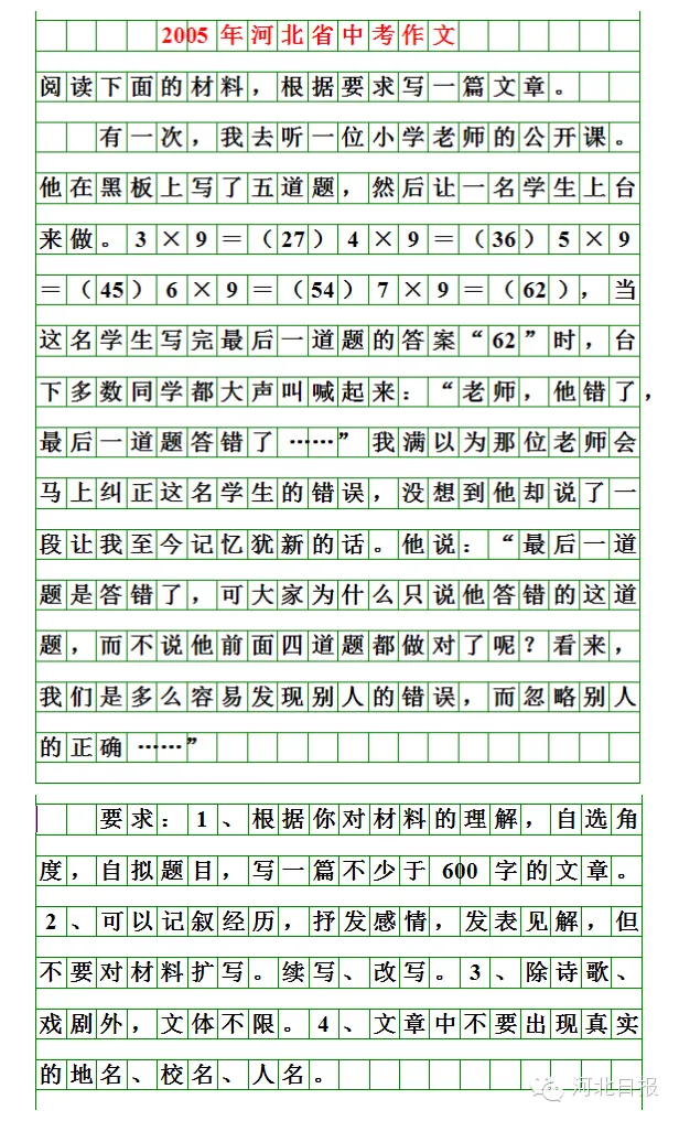 收藏!河北中考近20年语文作文题目汇总 第15张