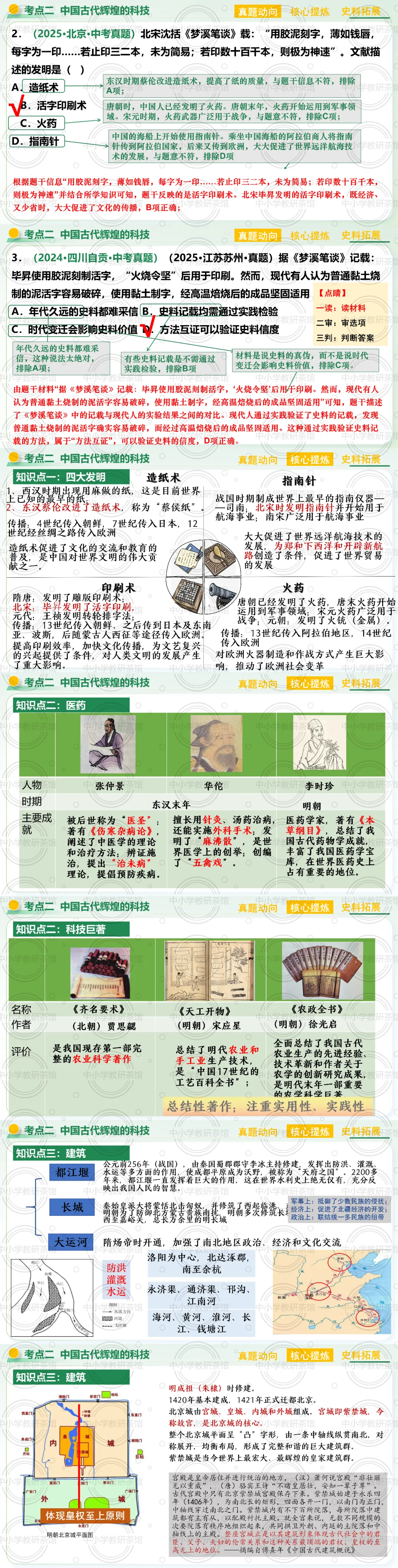 中考历史“中华优秀传统文化”专题:系统框架+真题精析+闯关游戏,高效复习必备! 第6张