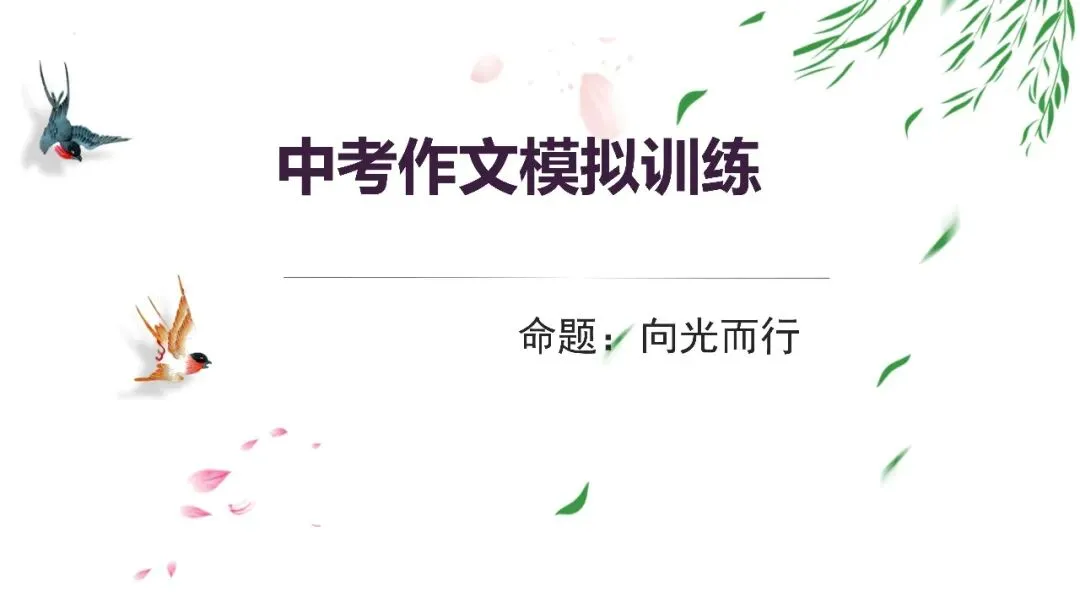 【杜老师作文】中考作文模拟训练——向光而行(7-9年级) 第1张